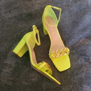 Unisa neon block heel sandals size 9.5